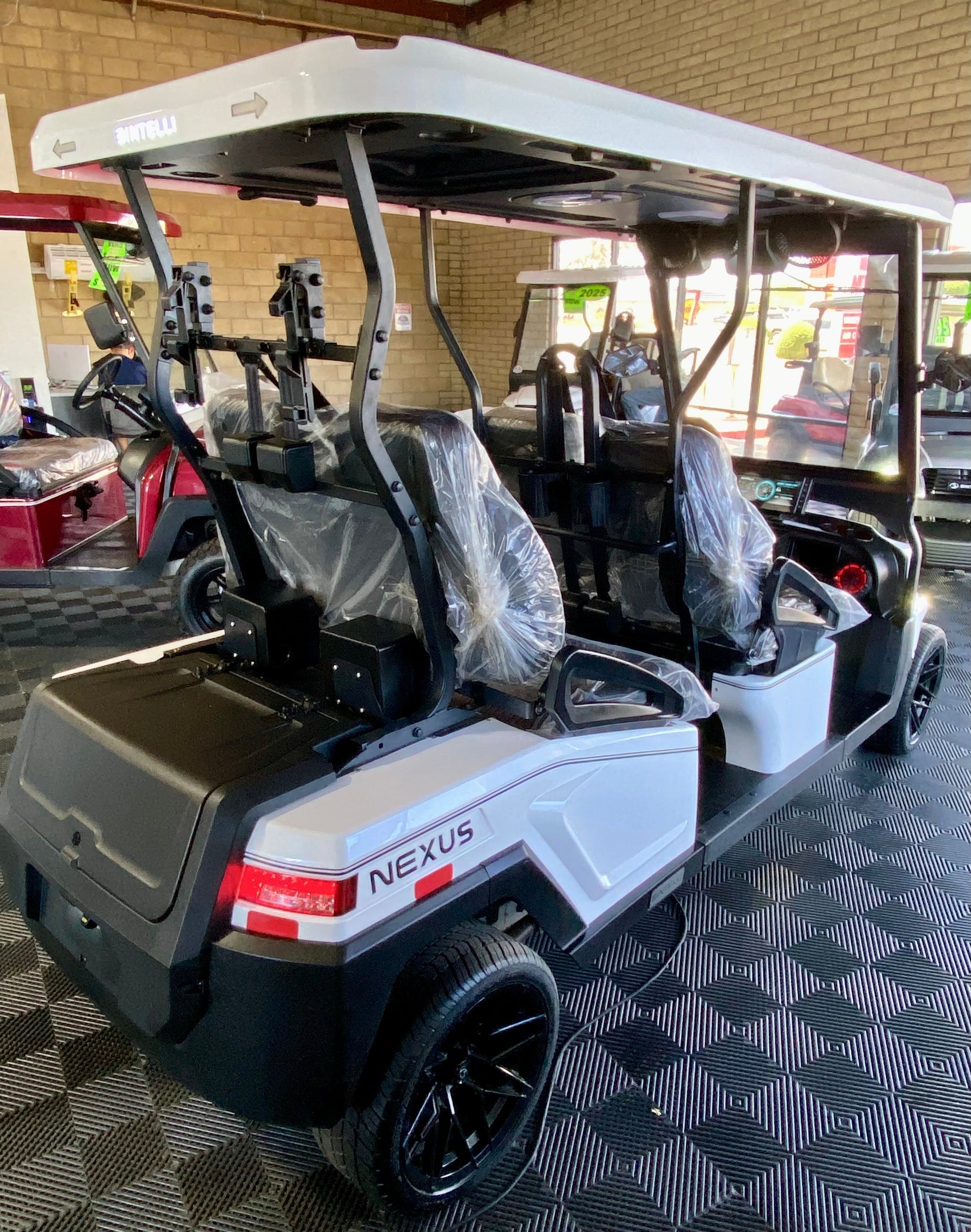 2025 Bintelli Nexus 4 Passenger Golf Cart in White with 72v Lithium Battery