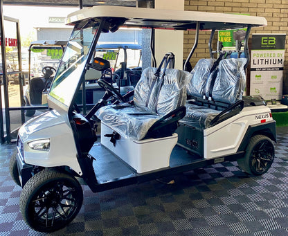 2025 Bintelli Nexus 4 Passenger Golf Cart in White with 72v Lithium Battery