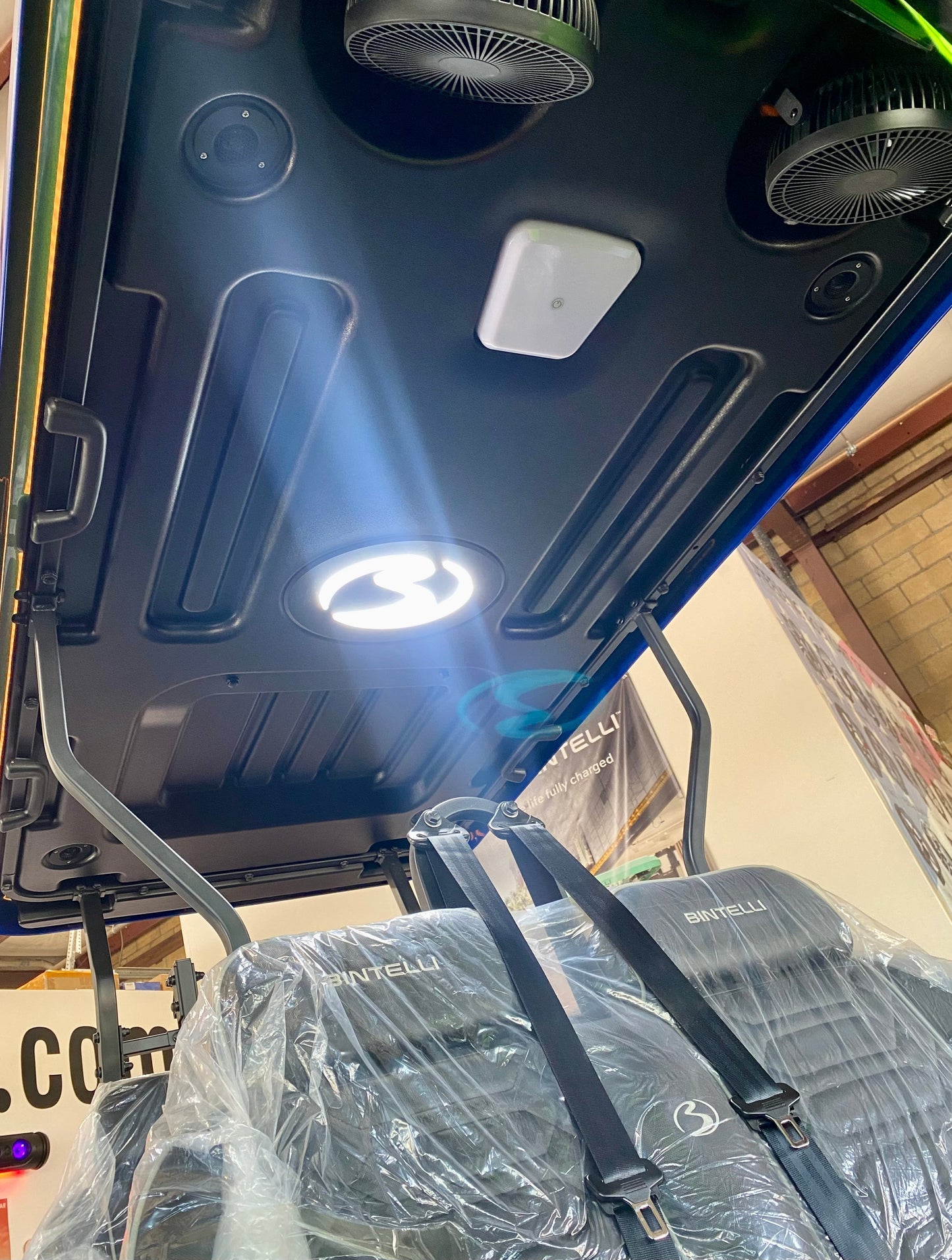 2025 Bintelli Nexus 4 Passenger Golf Cart in White with 72v Lithium Battery