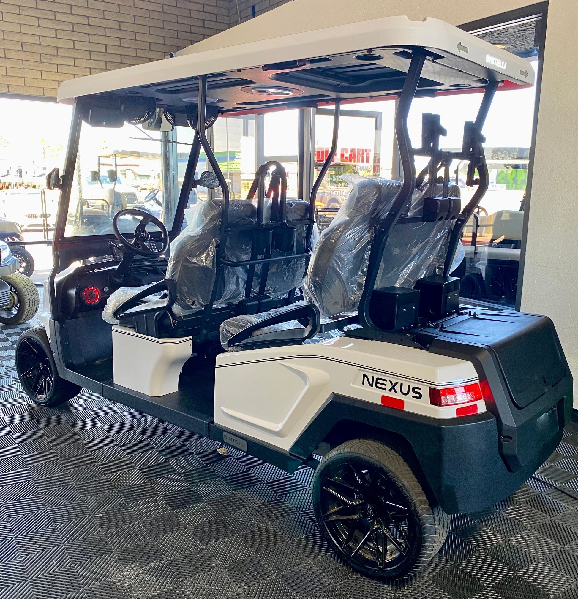 2025 Bintelli Nexus 4 Passenger Golf Cart in White with 72v Lithium Battery