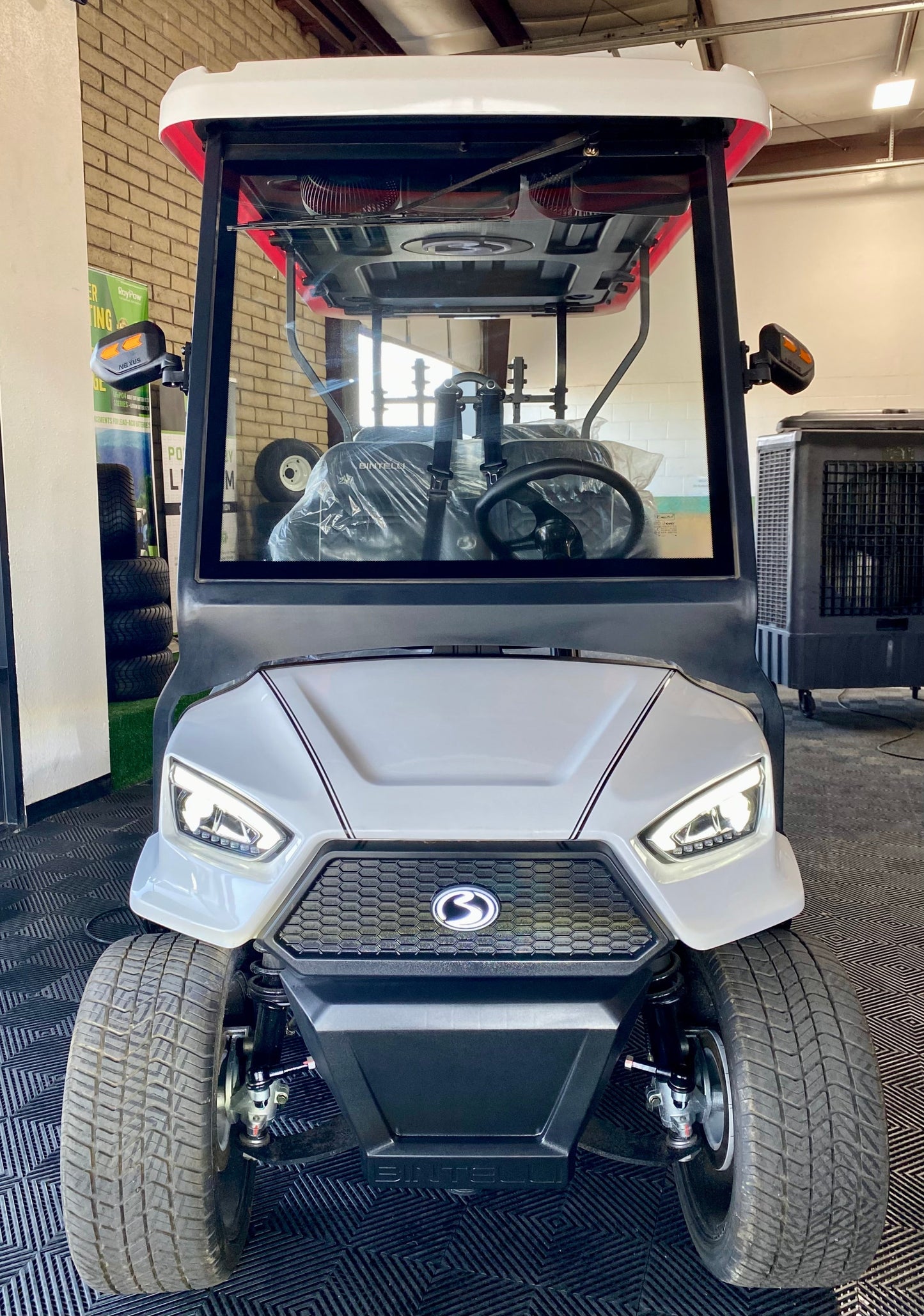 2025 Bintelli Nexus 4 Passenger Golf Cart in White with 72v Lithium Battery