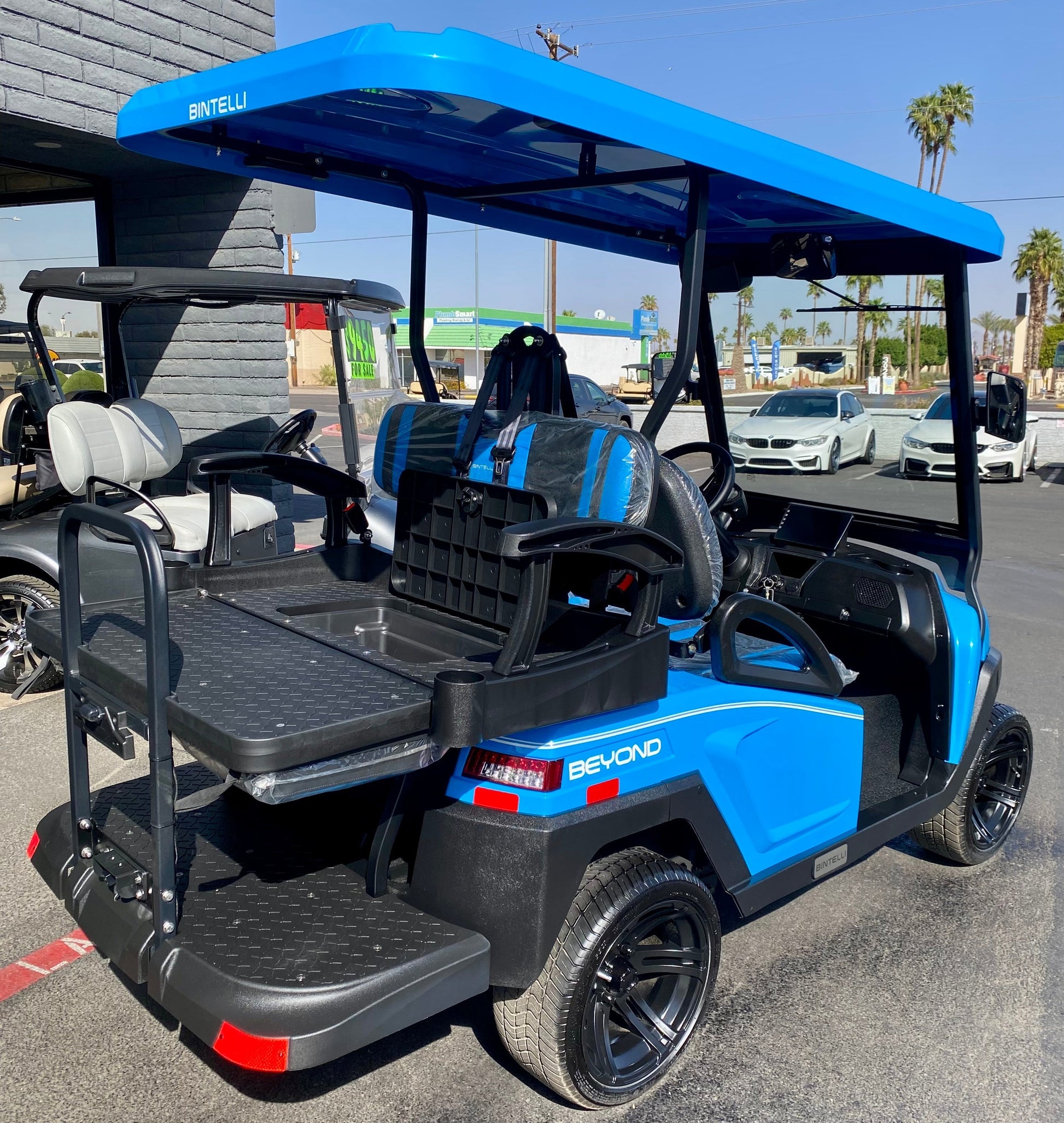2025 Bintelli Beyond LITE 4 Passenger Golf Cart in Ocean Blue with New 105ah Lithium Battery