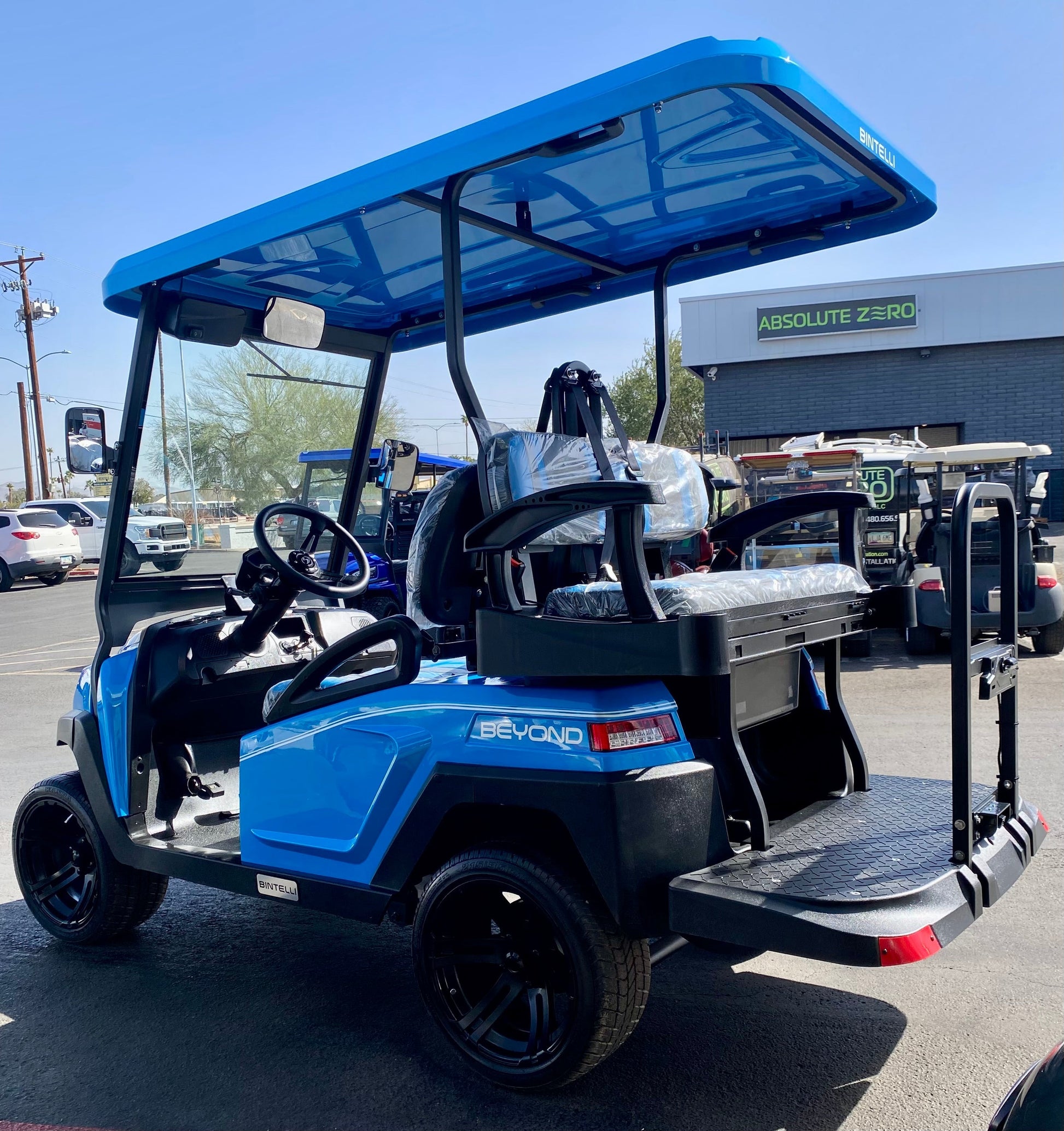 2025 Bintelli Beyond LITE 4 Passenger Golf Cart in Ocean Blue with New 105ah Lithium Battery