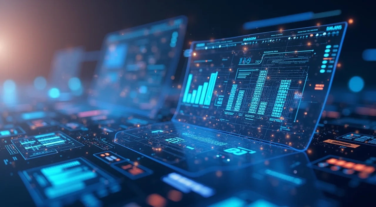 Advanced technology dashboard, digital display screens, and integrated navigation enhancing cart functionality