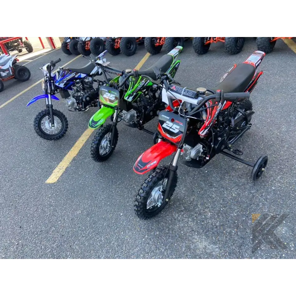Apollo 70cc Kids Dirt Bike With Training Wheels Kryptex Golf Carts