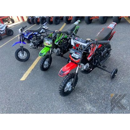 Apollo 70cc Kids Dirt Bike With Training Wheels Kryptex Golf Carts