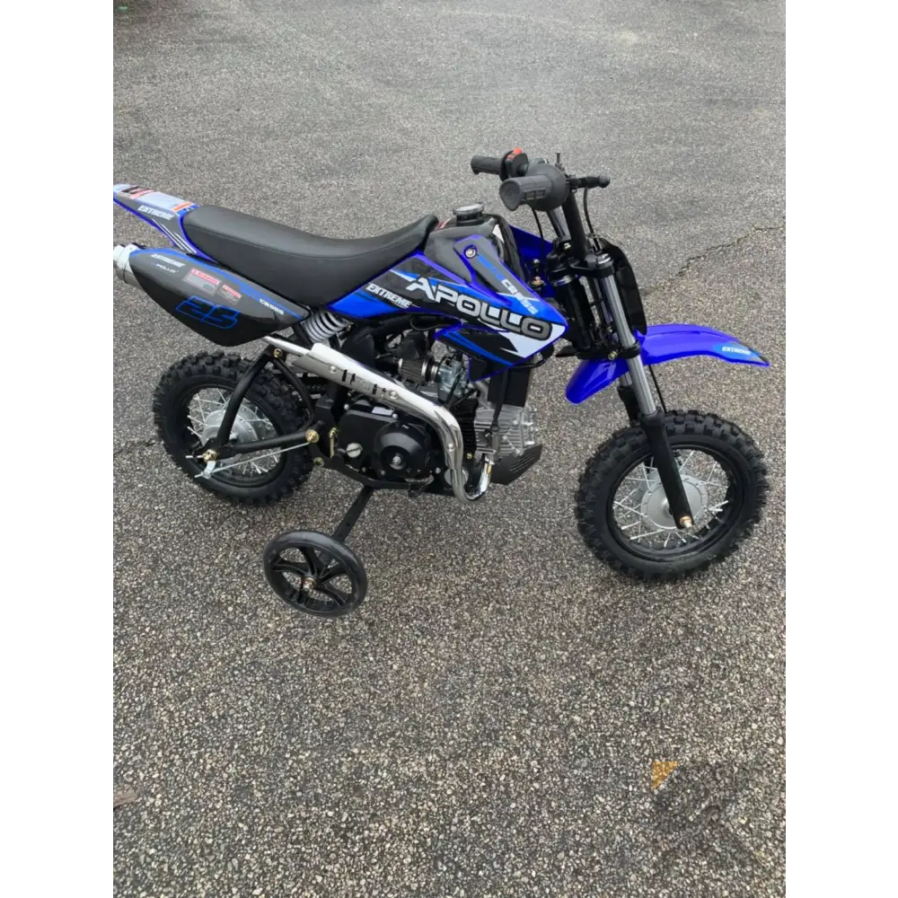 Apollo 70cc Kids Dirt Bike With Training Wheels Kryptex Golf Carts