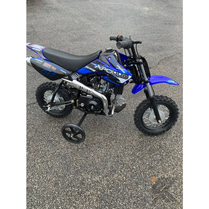 Apollo 70cc Kids Dirt Bike With Training Wheels Kryptex Golf Carts