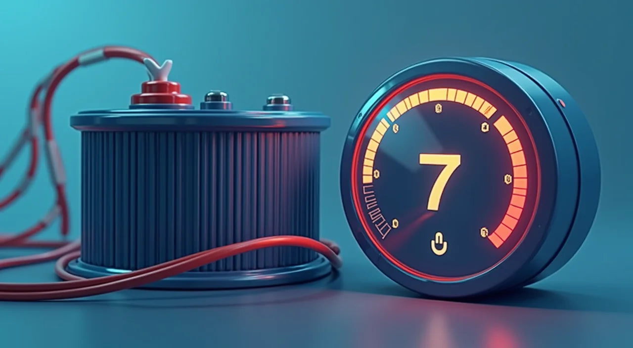 Battery terminal connections and voltage meter displaying charge levels accurately