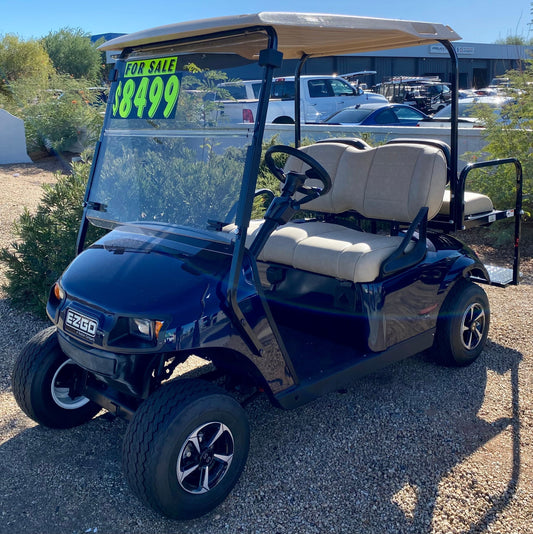 2018 EZGO TXT 4PR Golf Cart in Dark Blue w/ Factory Lithium Battery
