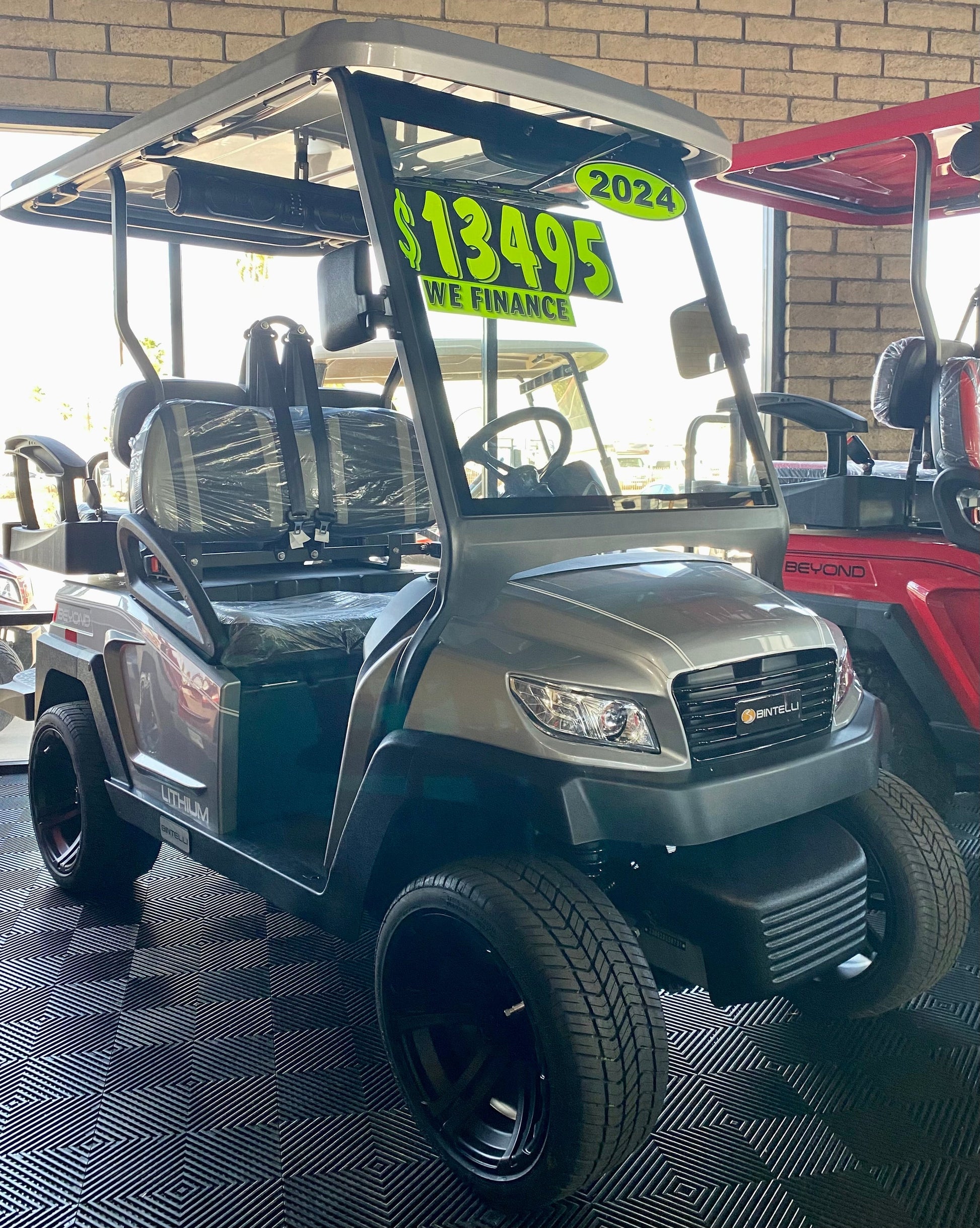 2025 Bintelli Beyond LITE 4 Passenger Golf Cart in Titanium w/ New 105ah Lithium Battery