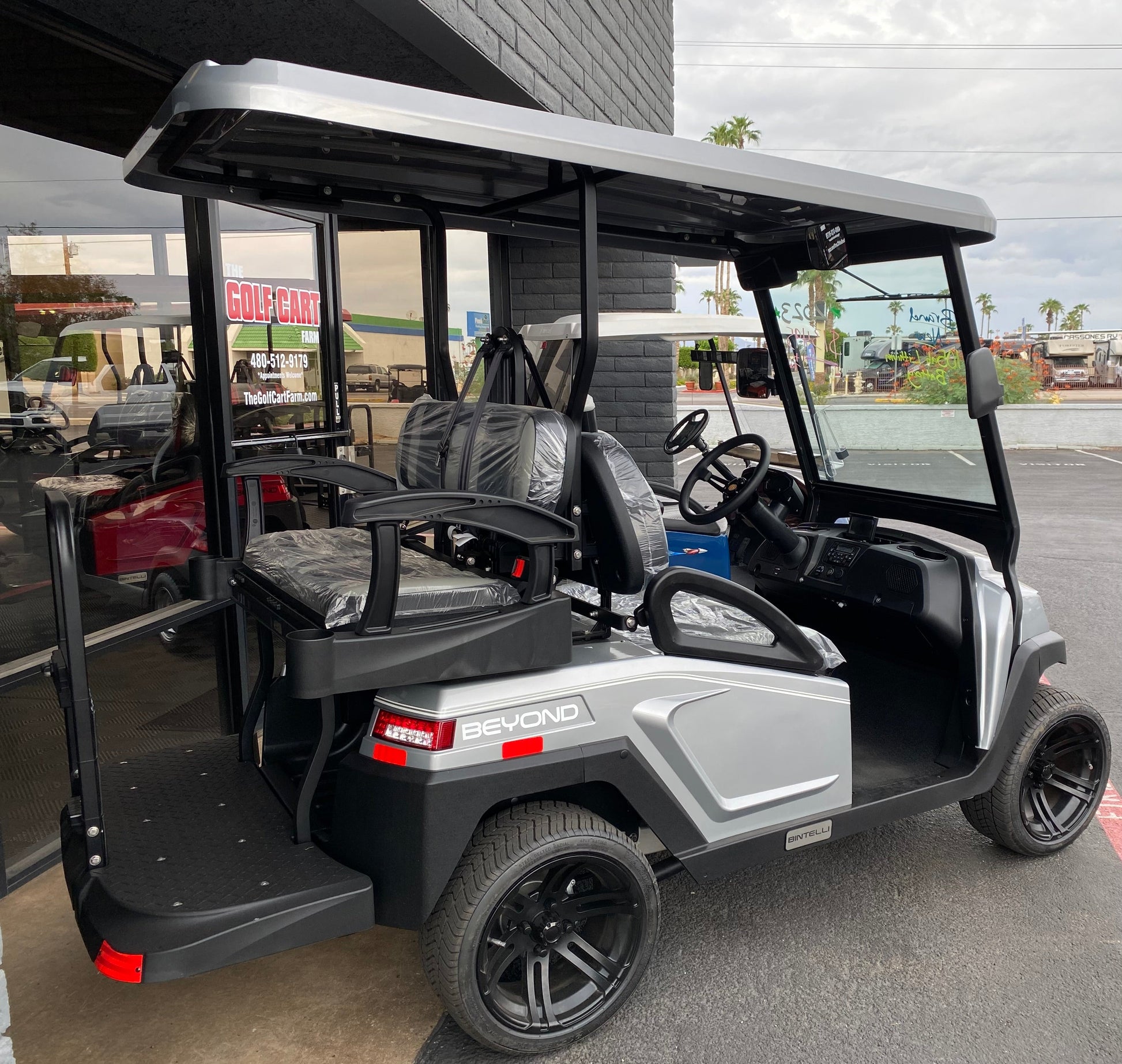 2025 Bintelli Beyond LITE 4 Passenger Golf Cart in Titanium w/ New 105ah Lithium Battery