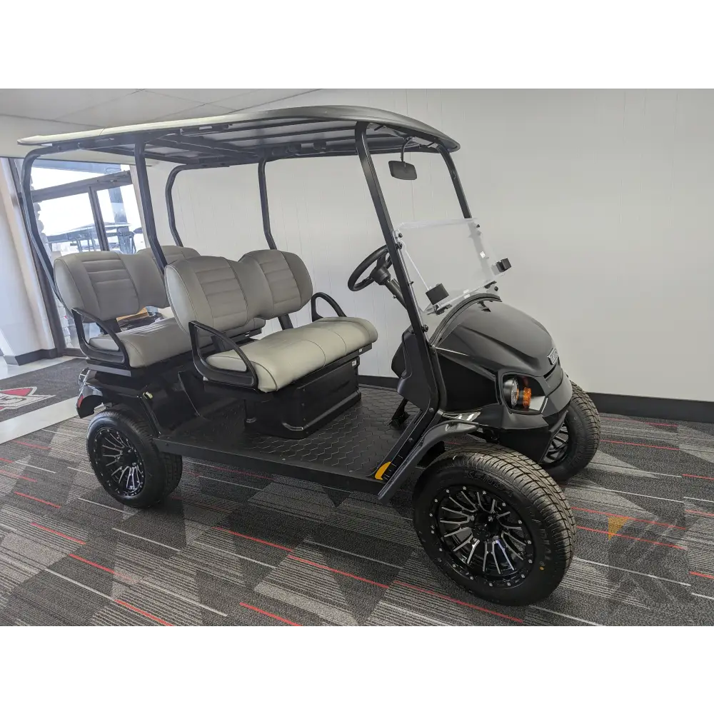 EZGO Black golf cart - Gray Seats Kryptex Golf Carts