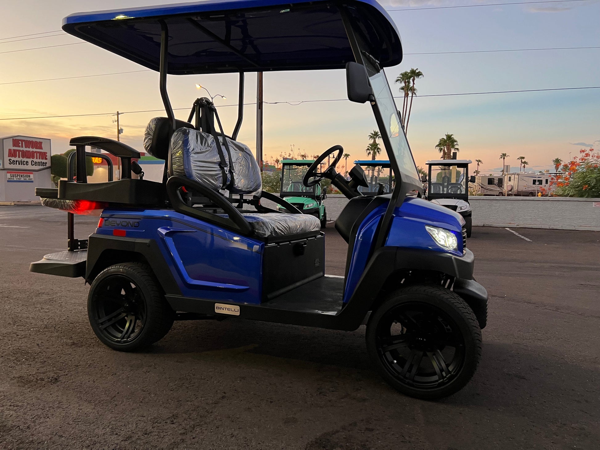2024 Bintelli Beyond 4 Passenger Golf Cart in Hydro Blue w/ New 105AH Lithium Battery