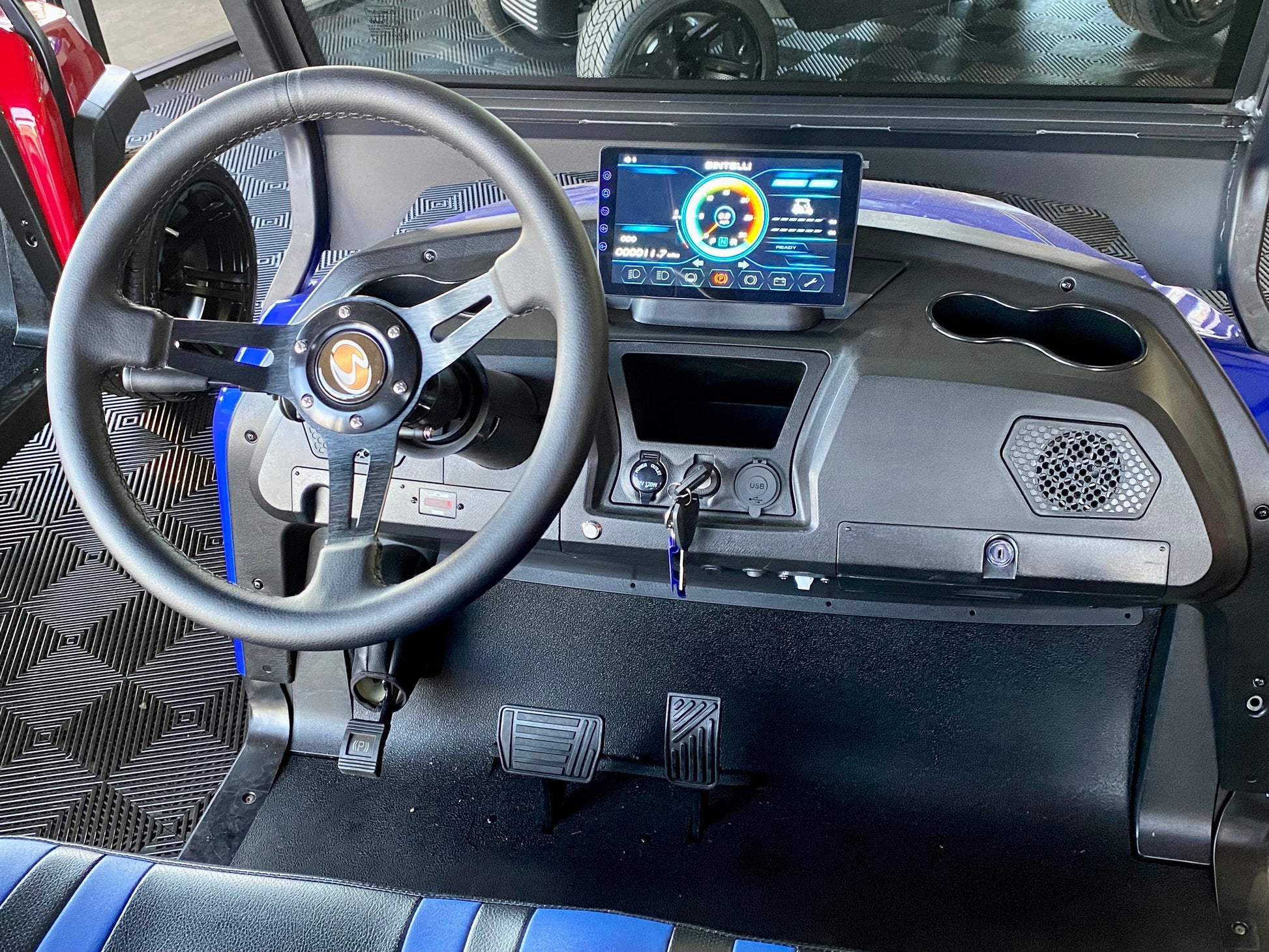 2024 Bintelli Beyond 4 Passenger Golf Cart in Hydro Blue w/ New 105AH Lithium Battery