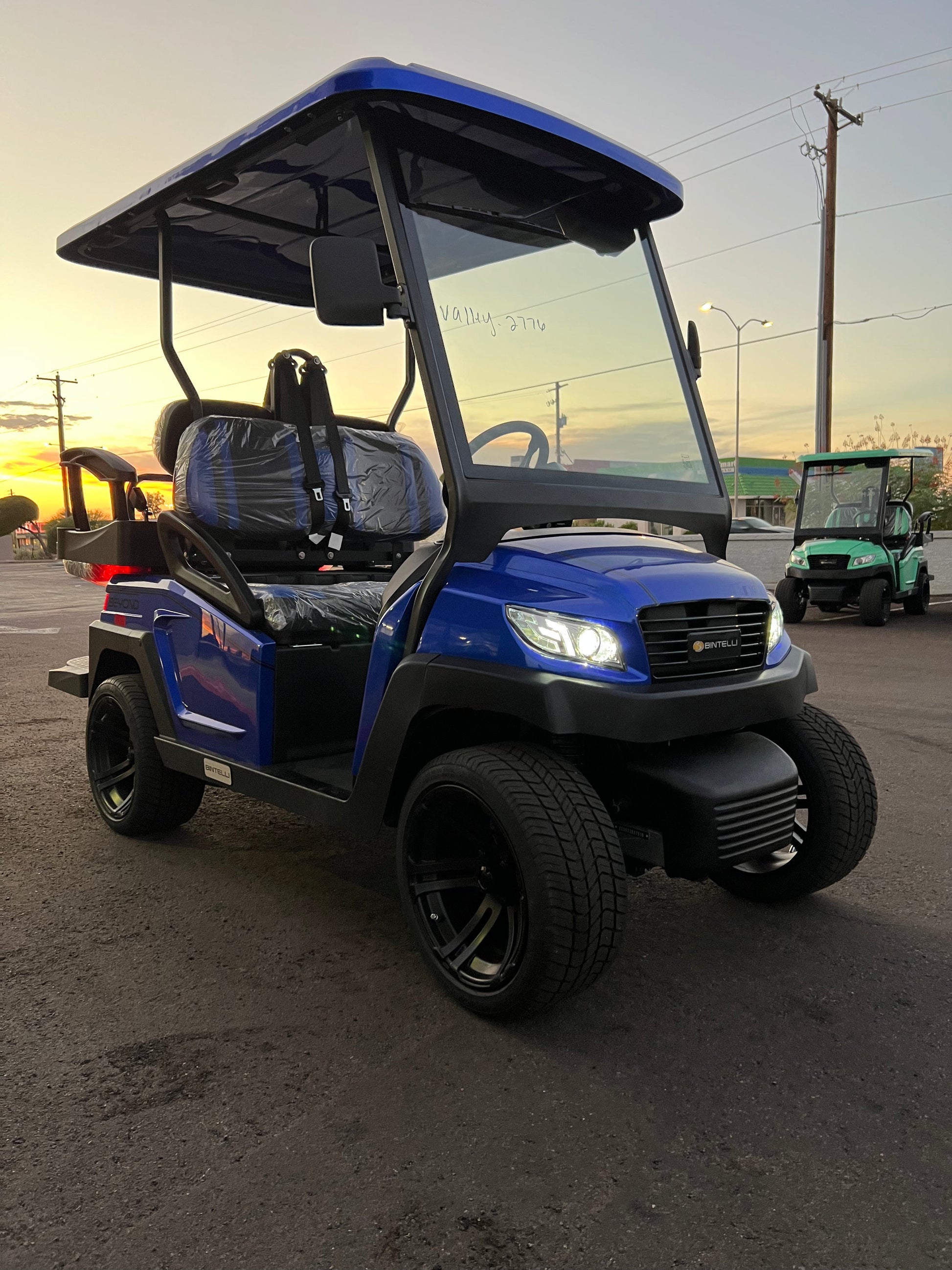 2024 Bintelli Beyond 4 Passenger Golf Cart in Hydro Blue w/ New 105AH Lithium Battery