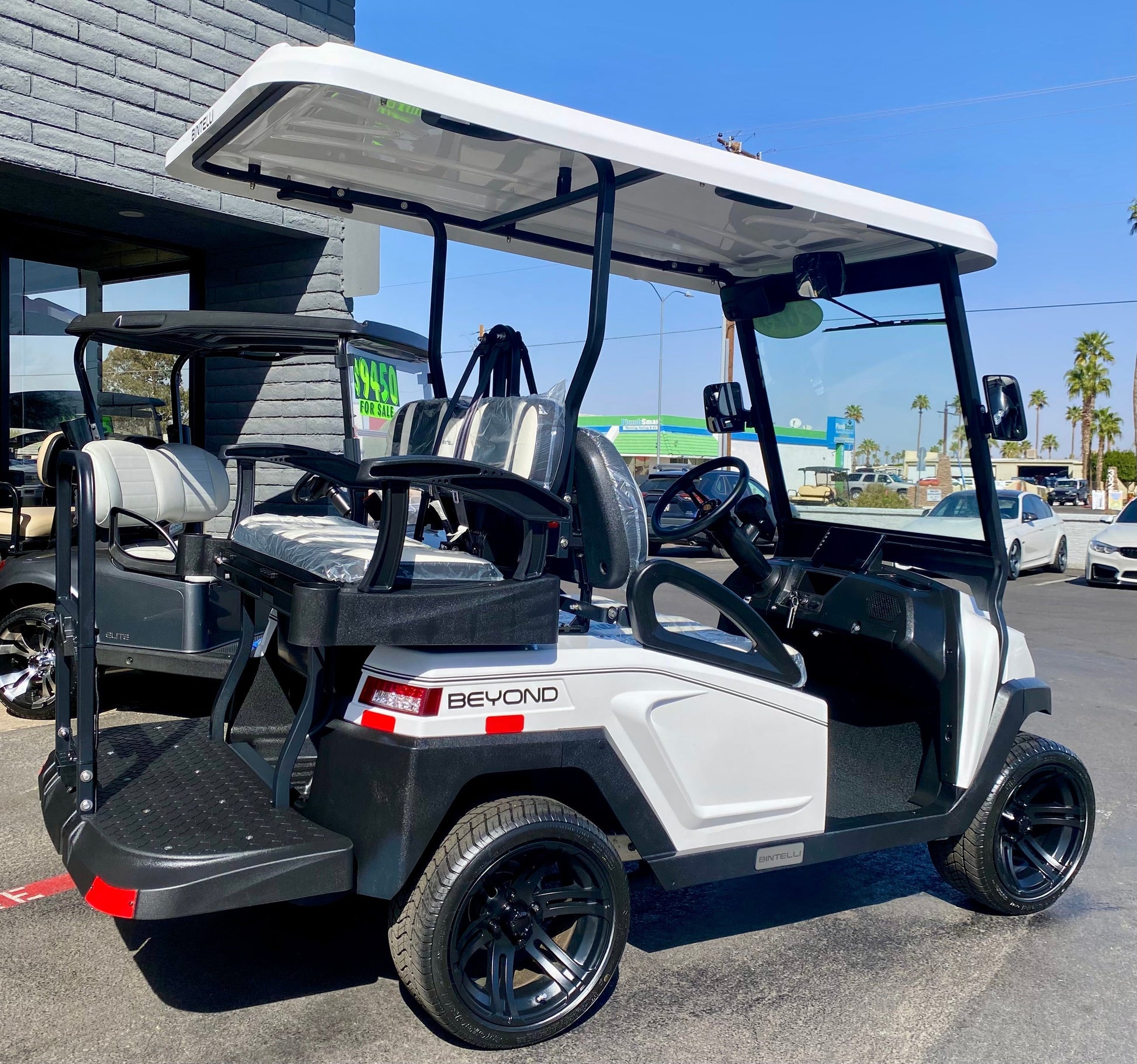 2025 Bintelli Beyond LITE 4 Passenger Golf Cart in White w/ New 105AH Lithium Battery